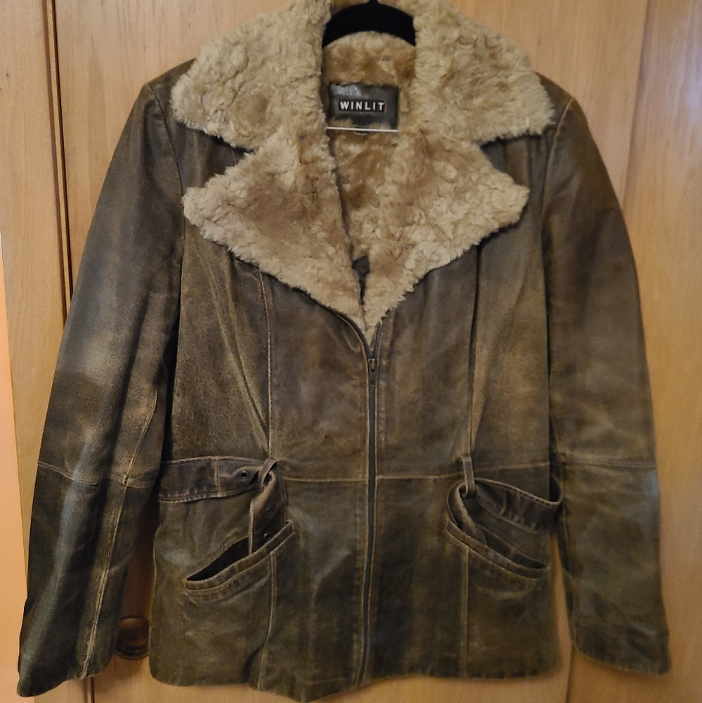 Winlit Leather Jacket Brown Medium - image 6